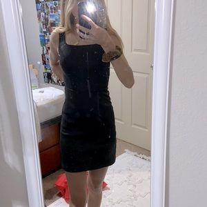 Black faux leather dress